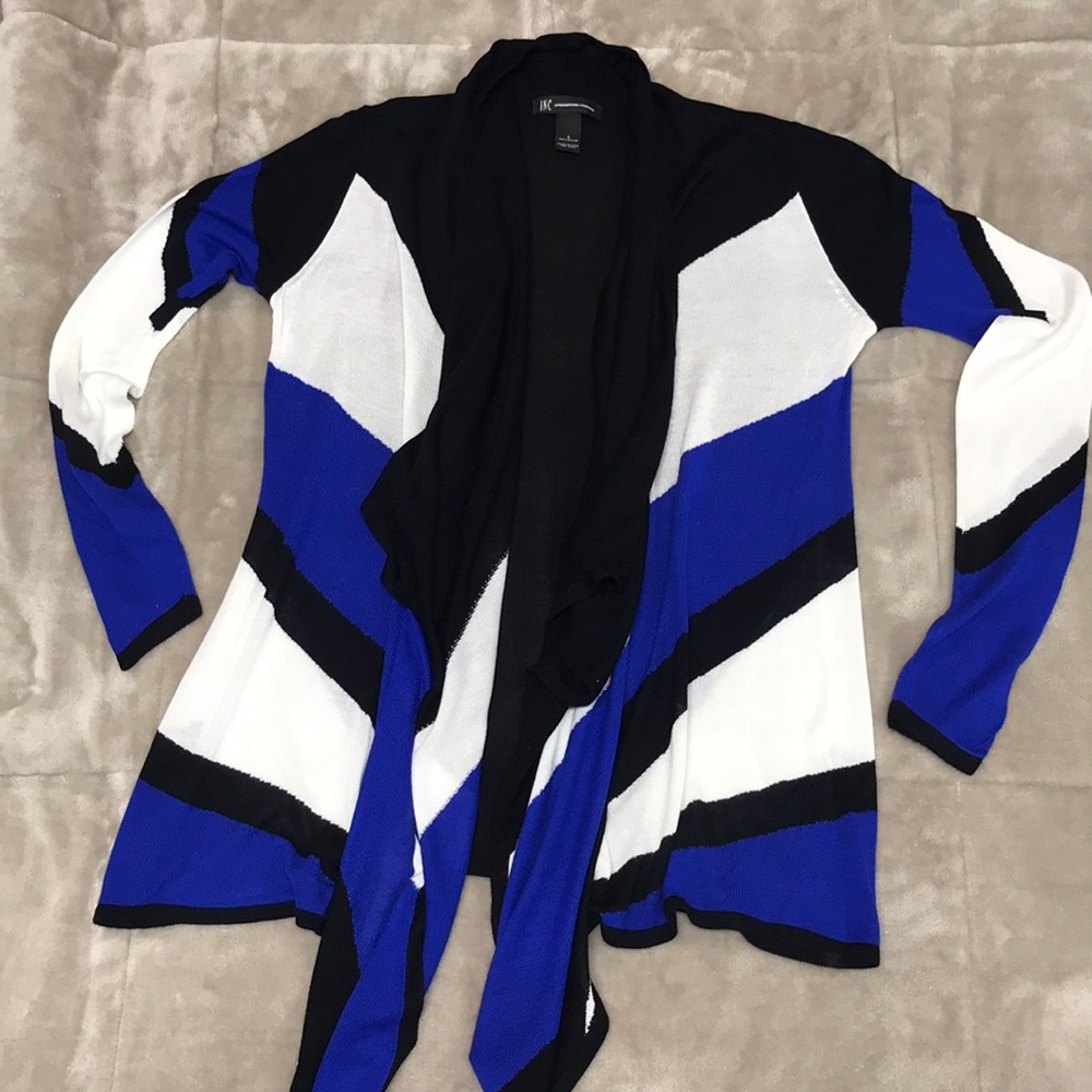 INC drape front chevron cardigan
